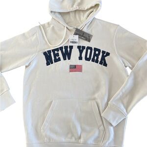 Cream Hoodie with New York Print NWT